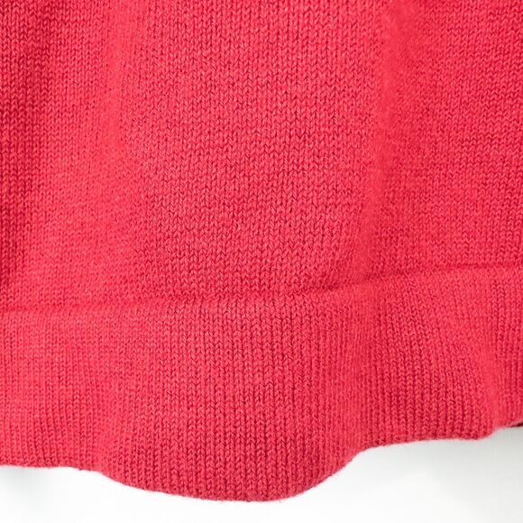 Eddie Bauer Cotton Cashmere Two Button Cardigan Womens Petite Large Red Holiday - Picture 9 of 15
